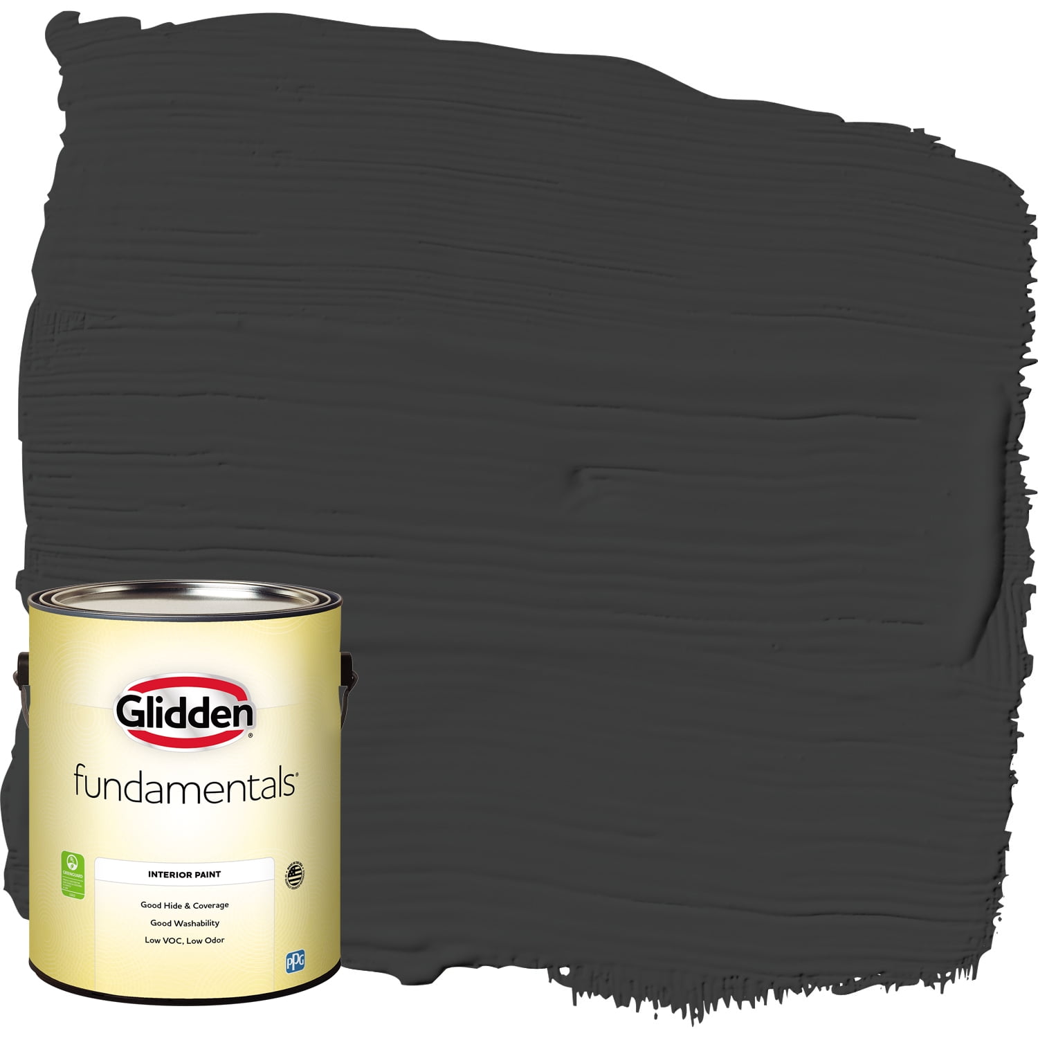 Glidden Fundamentals Interior Paint Black, SemiGloss, 1 Gallon
