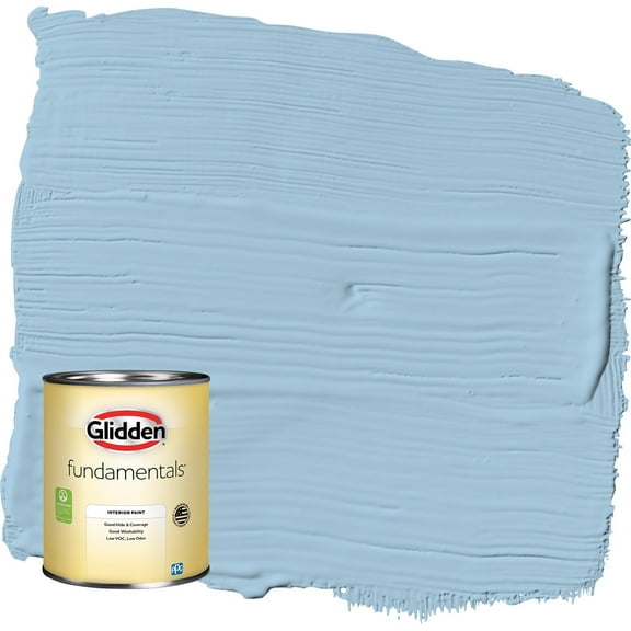 Glidden Fundamentals Blue Bows / Blue Flat Interior Paint, 1 Quart