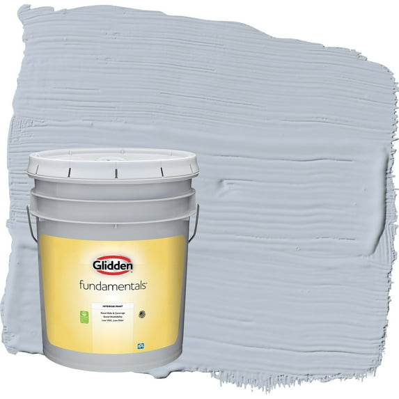 Glidden Fundamentals Blue Dolphin / Blue Semi-Gloss Interior Paint, 5 Gallon