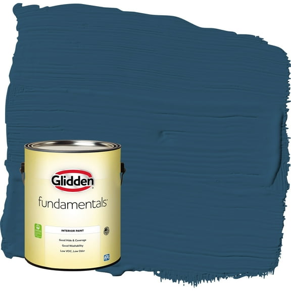 Glidden Fundamentals Blue Lava / Blue Flat Interior Paint, 1 Gallon
