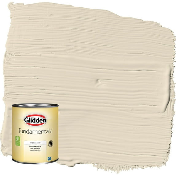 Glidden Fundamentals Bone White / Beige Flat Interior Paint, 1 Quart