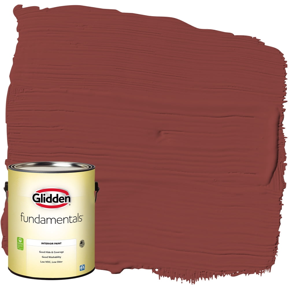 Glidden Fundamentals Interior Paint Brick Dust / Red, Semi-Gloss, 1 Gallon