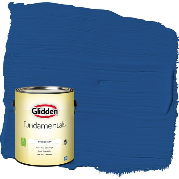 Glidden Fundamentals Brilliant Blue / Blue Semi-Gloss Interior Paint, 1 Gallon