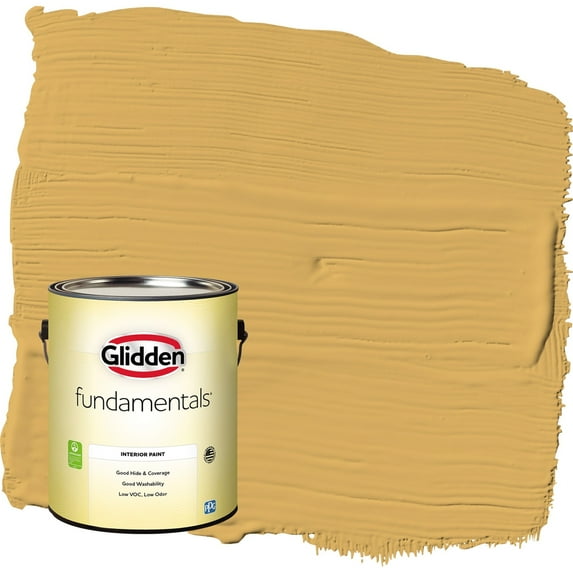 Glidden Fundamentals Butterscotch Bliss / Yellow Semi-Gloss Interior Paint, 1 Gallon