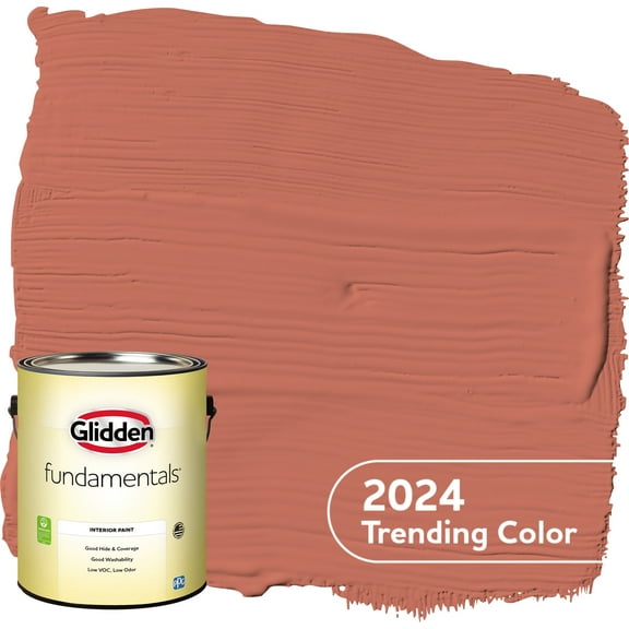 Glidden Fundamentals Interior Paint Cajun Spice / Orange, Flat, 1 Gallon