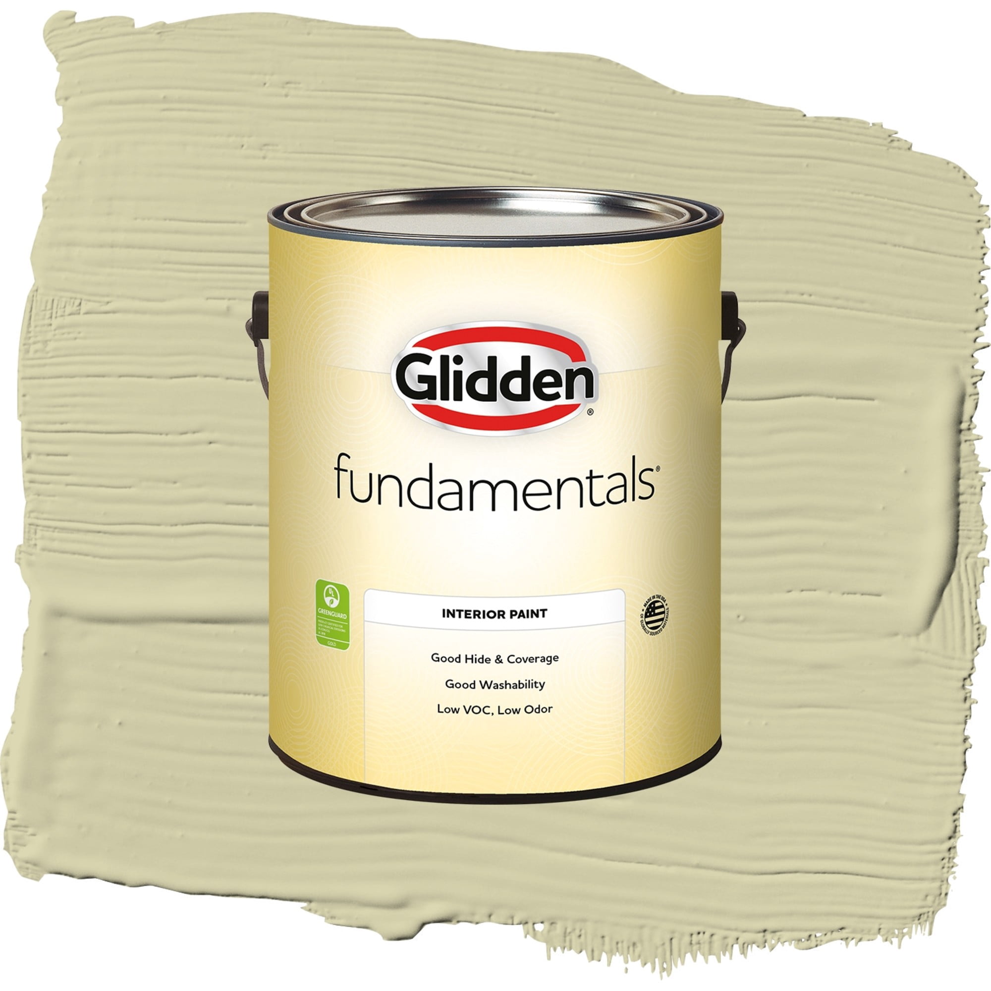 Glidden Fundamentals Canary Grass Flat Interior Paint and Primer, 1 Gallon