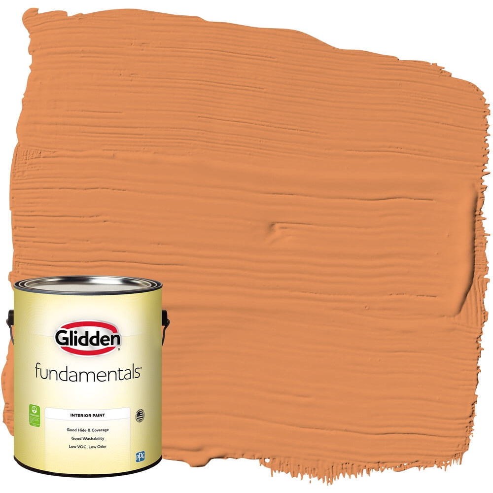 Glidden Fundamentals Interior Paint Carrot Cake / Orange, Flat, 1 Gallon