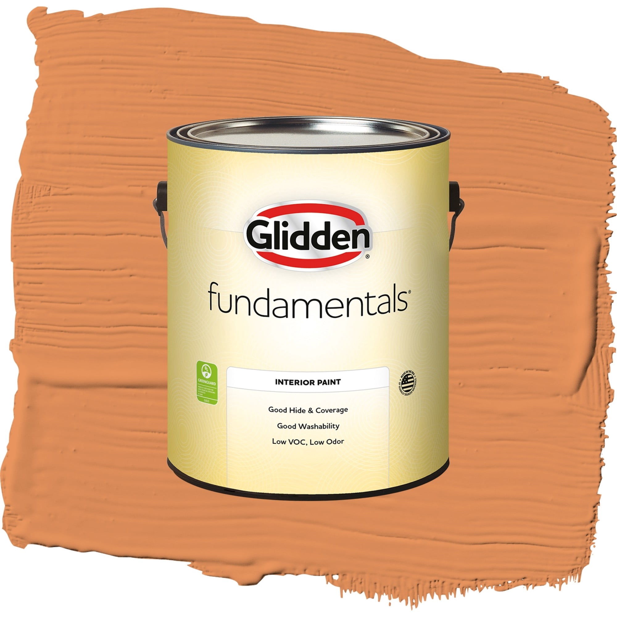 Glidden Fundamentals Carrot Cake / Orange, Flat Interior Paint, 1 Gallon