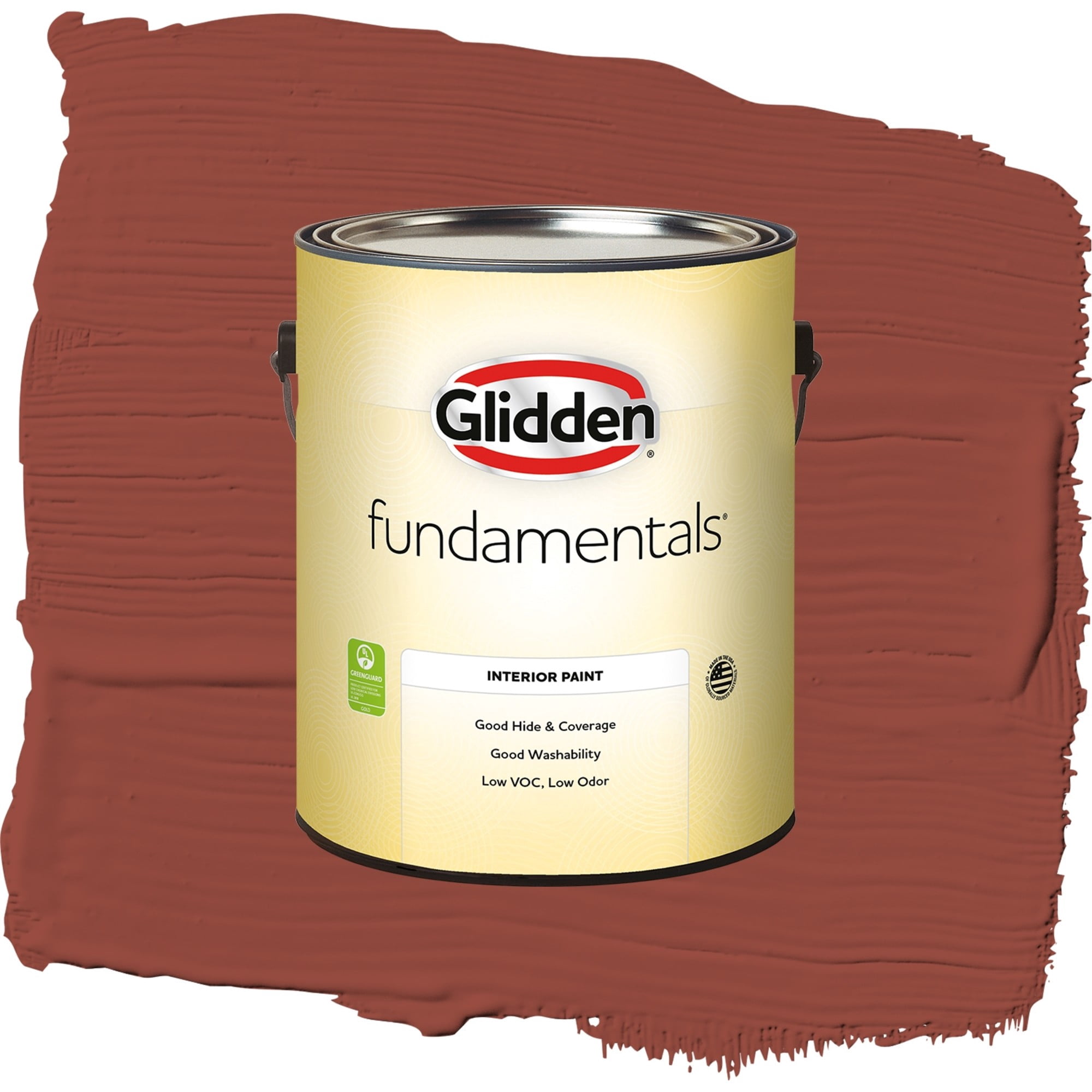 Glidden Fundamentals Cedar Chest / Red, Flat Interior Paint, 1 Gallon