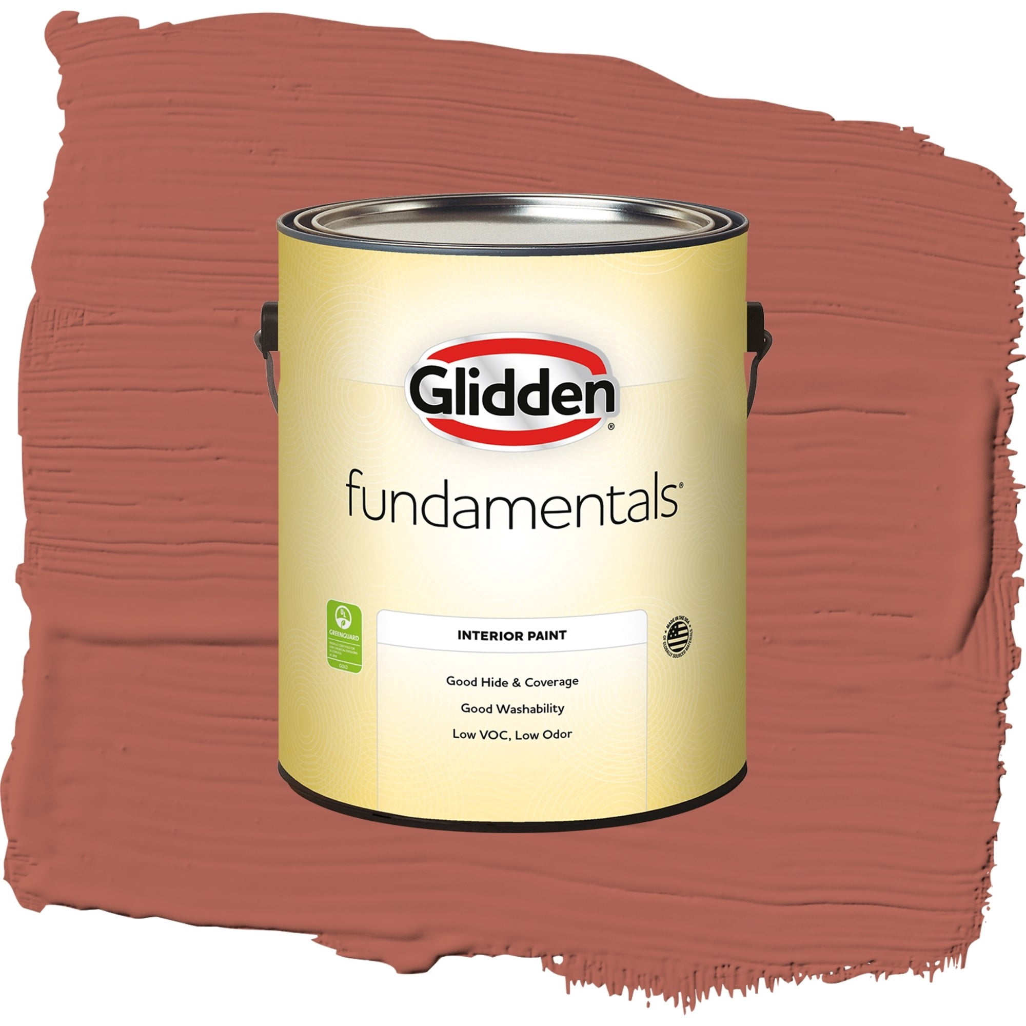 Glidden Fundamentals Cinnabar / Red, Semi-Gloss Interior Paint, 1 Gallon