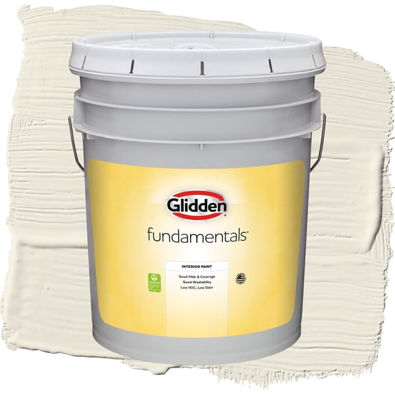 Glidden Fundamentals Cold Foam / White Eggshell Interior Paint, 5 Gallon