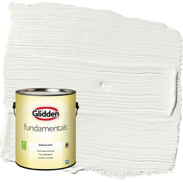 Glidden Fundamentals Commercial White / White Eggshell Interior Paint, 1 Gallon