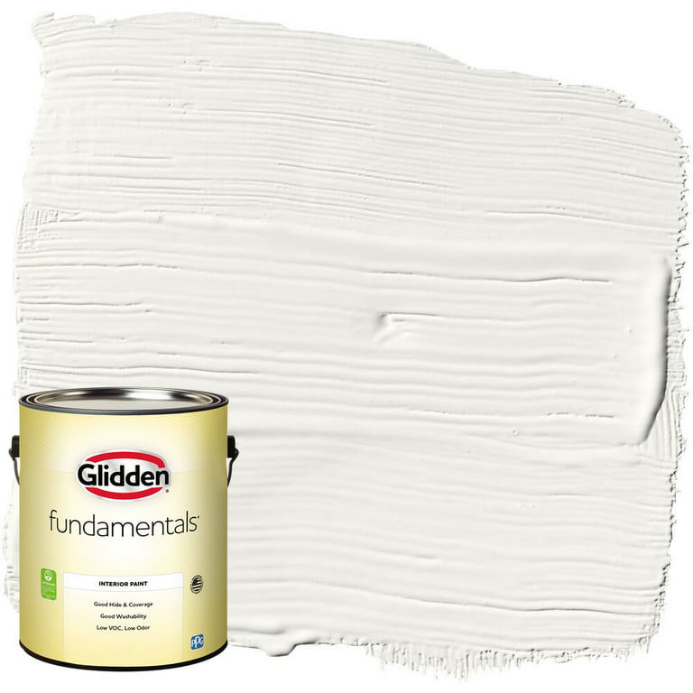 Glidden Fundamentals Exterior Paint Commercial White / White, Semi-Gloss, 1  Quart 
