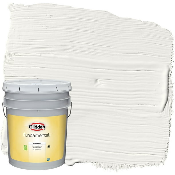 "Glidden Fundamentals Interior Paint Commercial White / White, Flat, 5