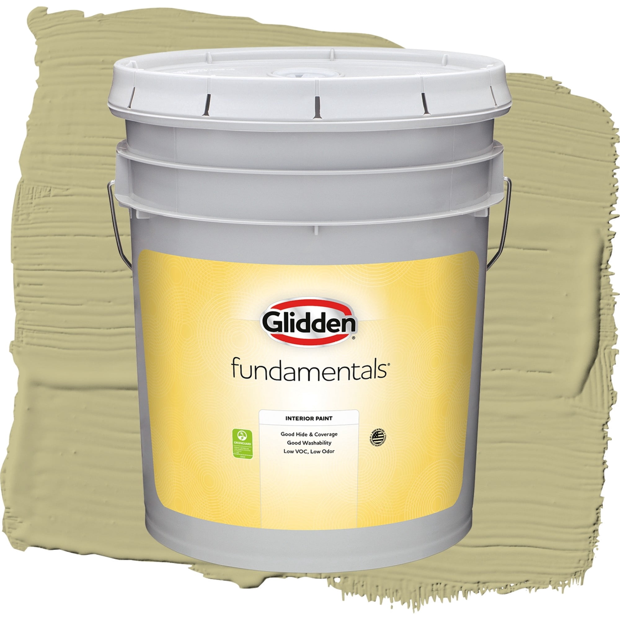 Glidden Fundamentals Cress Green / Green, Flat Interior Paint, 5 Gallon