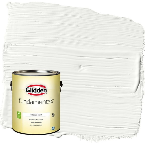 Glidden Fundamentals Delicate White Eggshell Interior Paint, 1 Gallon