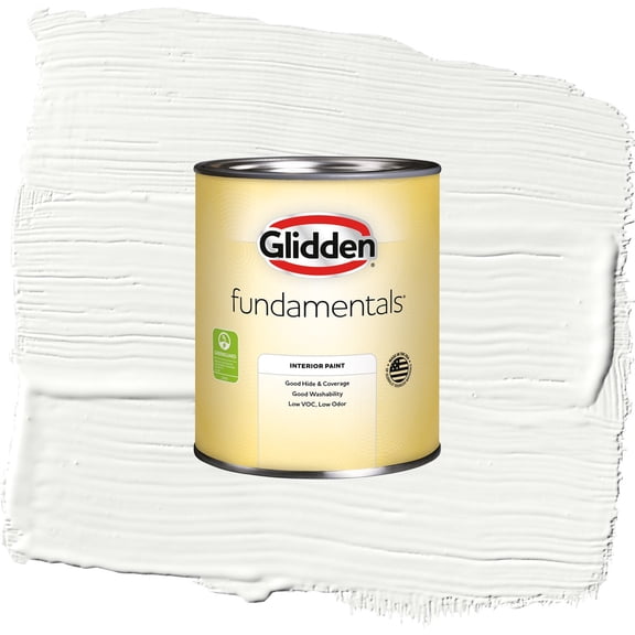 Glidden Fundamentals Delicate White Flat Interior Paint, 1 Quart