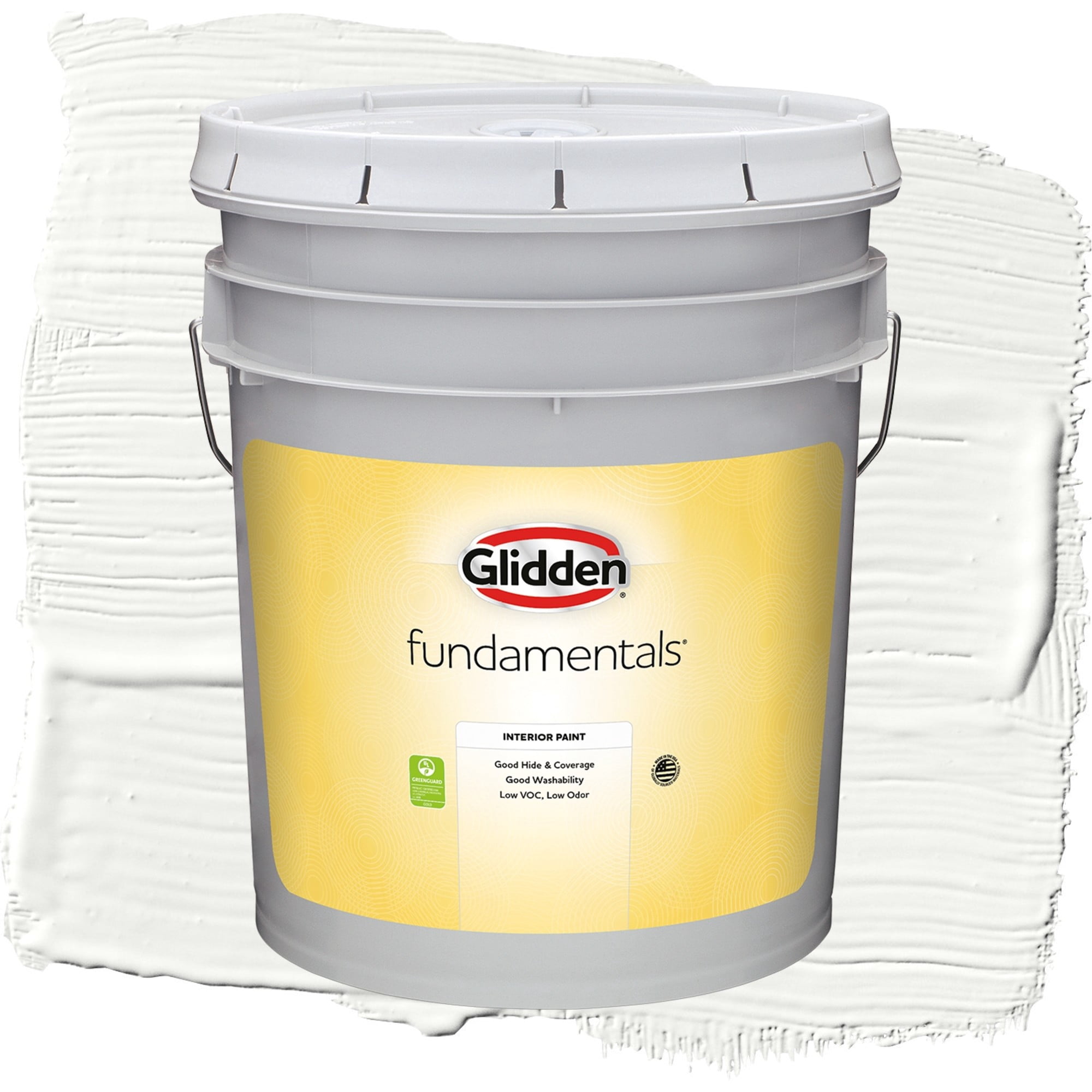 Glidden Fundamentals Delicate White Flat Interior Paint, 5 Gallon
