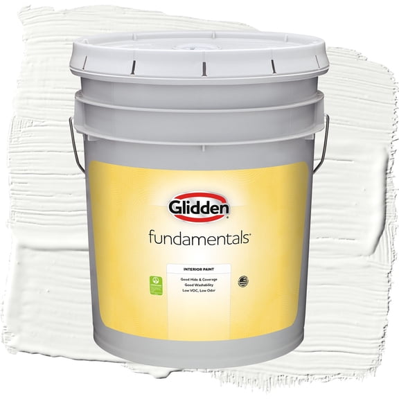 Glidden Fundamentals Delicate White Flat Interior Paint, 5 Gallon