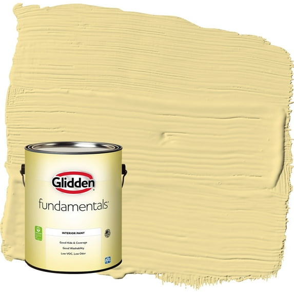 Glidden Fundamentals Demeter / Yellow Flat Interior Paint, 1 Gallon
