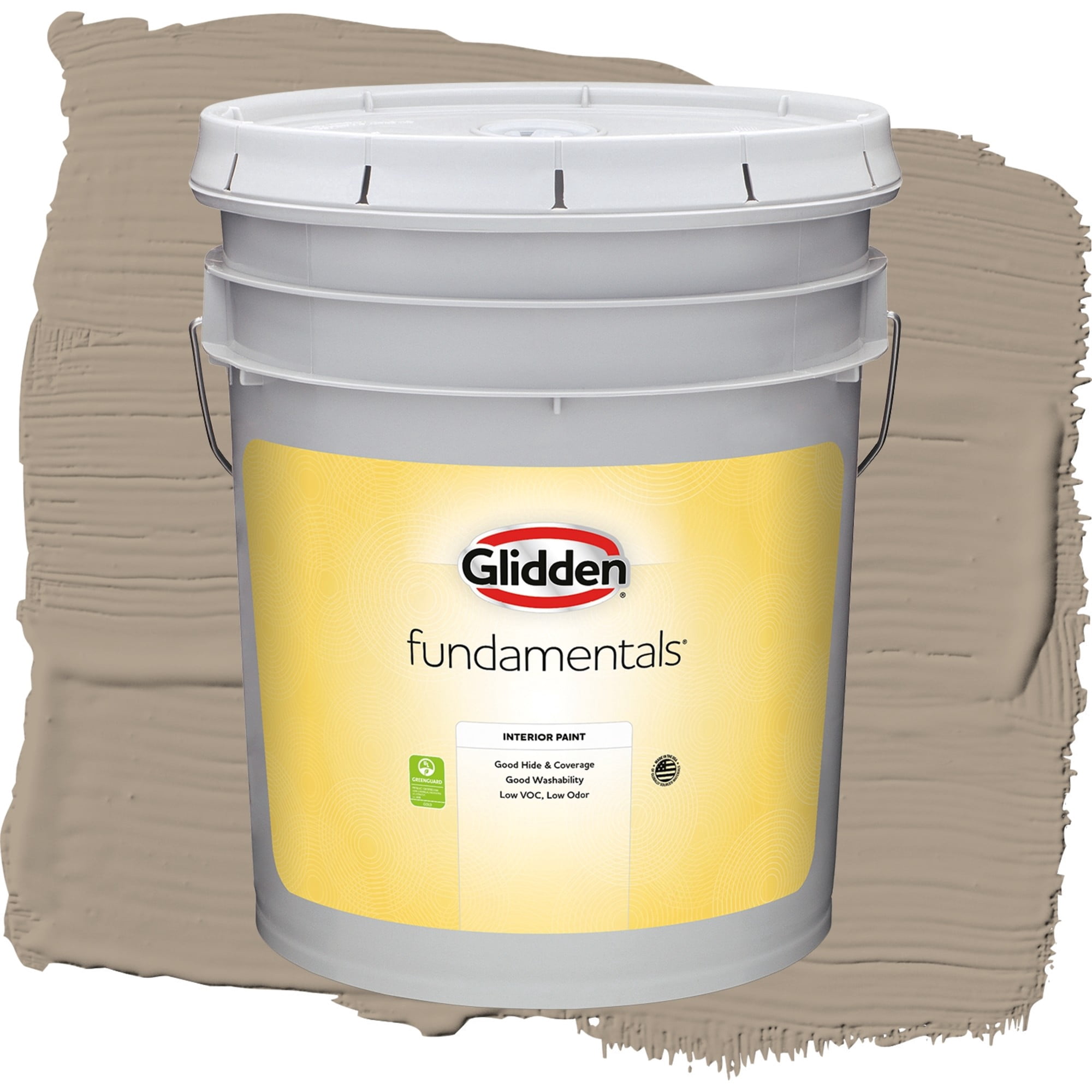 Glidden Fundamentals Diversion / Gray, Semi-Gloss Interior Paint, 5 Gallon