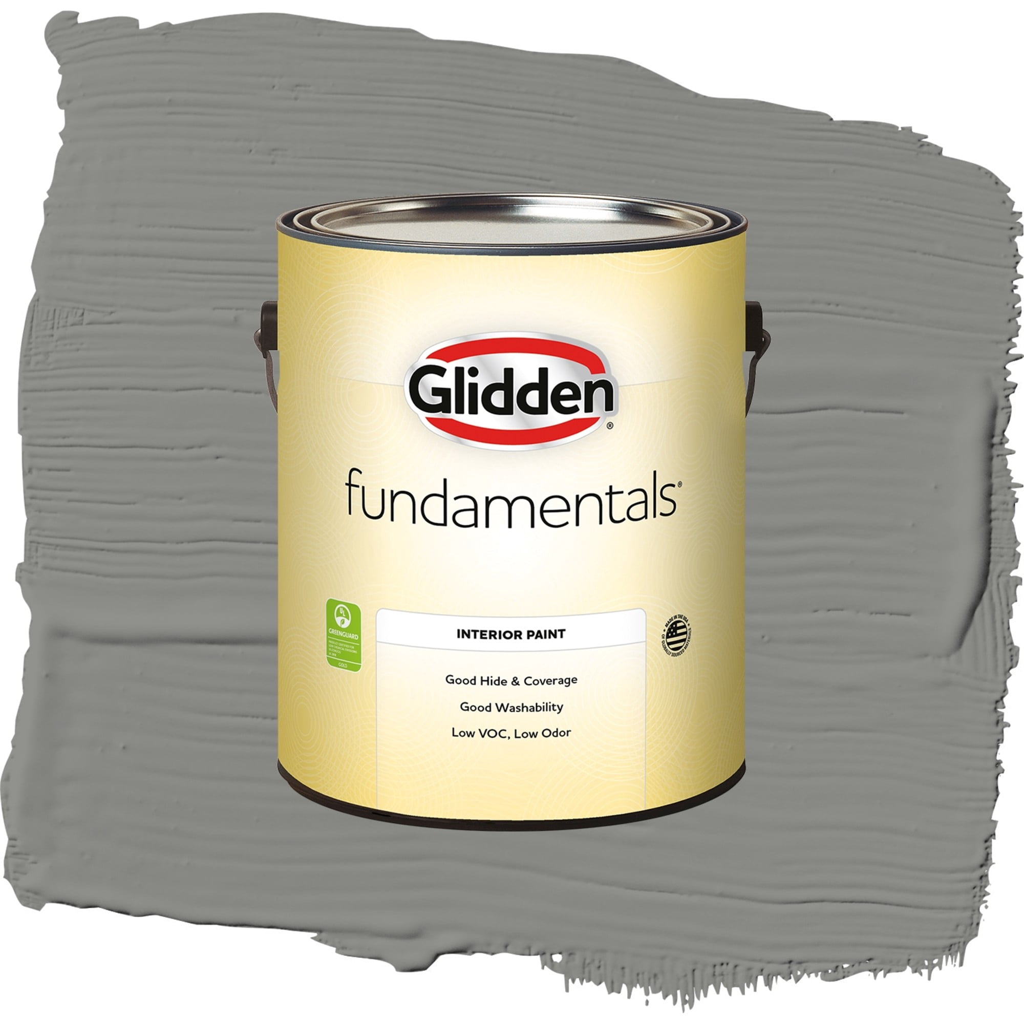 Glidden Fundamentals Downpour / Grey, Flat Interior Paint, 1 Gallon
