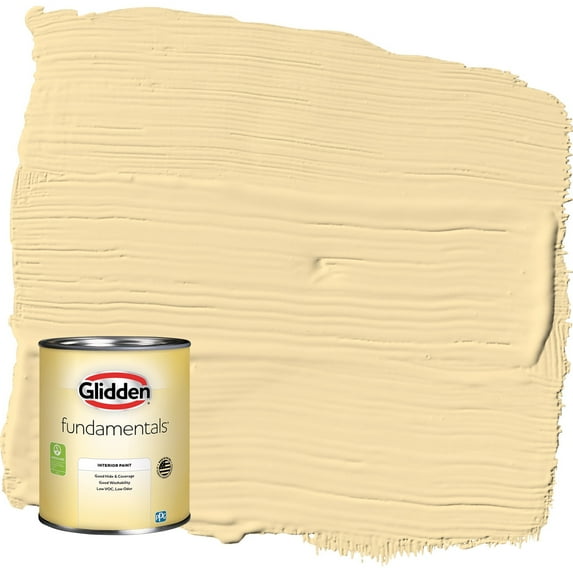 Glidden Fundamentals Dusty Yellow / Yellow Semi-Gloss Interior Paint, 1 Quart