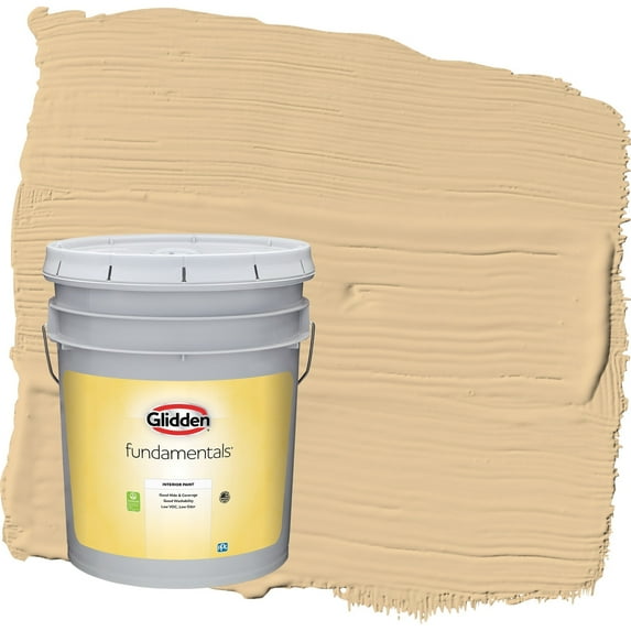 Glidden Fundamentals Faint Fawn / Yellow Semi-Gloss Interior Paint, 5 Gallon