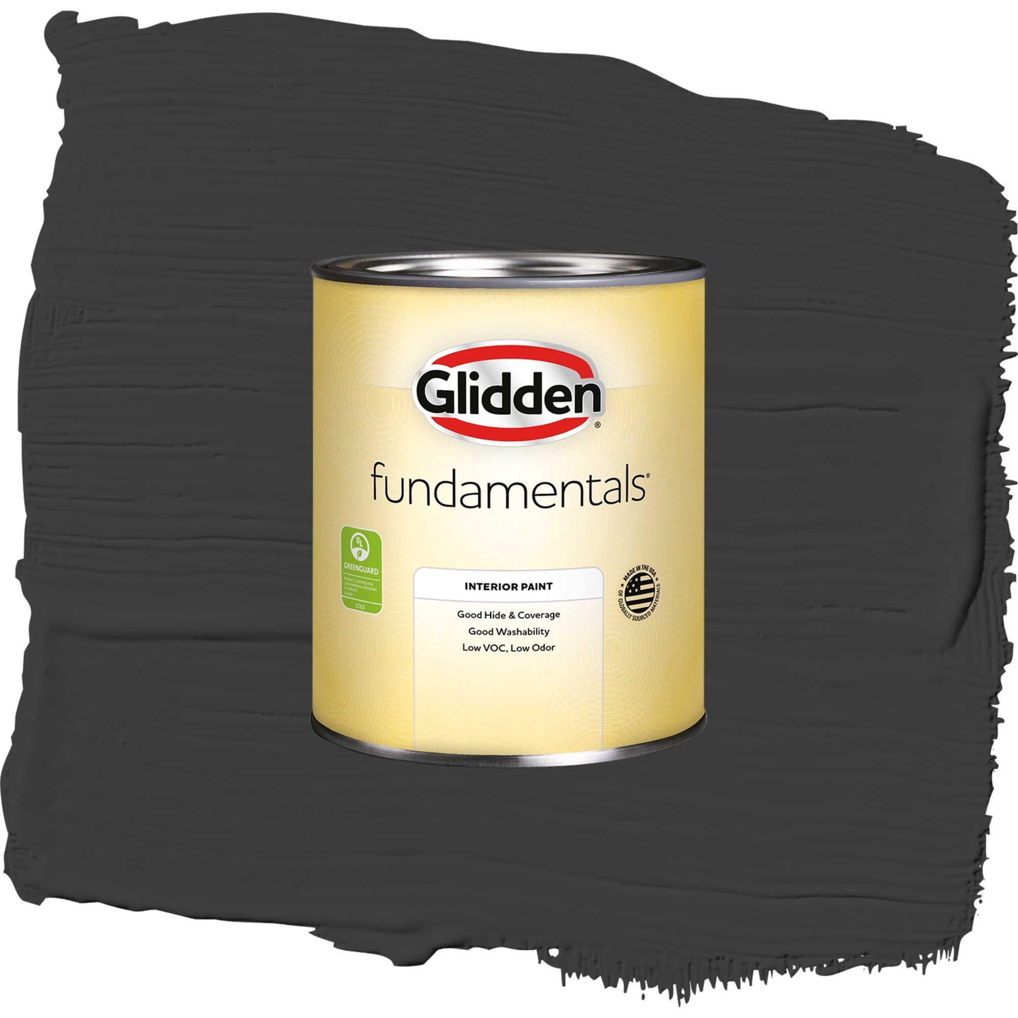 Glidden Fundamentals Grab-N-Go Black Flat Interior Paint, 1 Quart