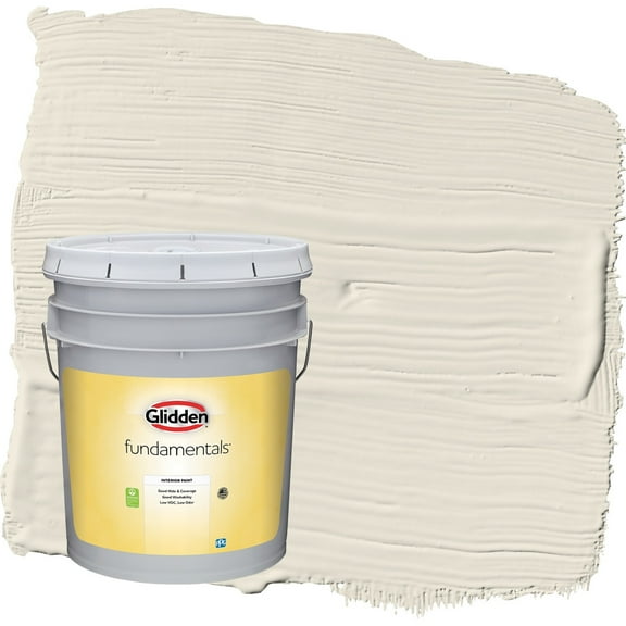 Glidden Fundamentals Focus / Off White Eggshell Interior Paint, 5 Gallon