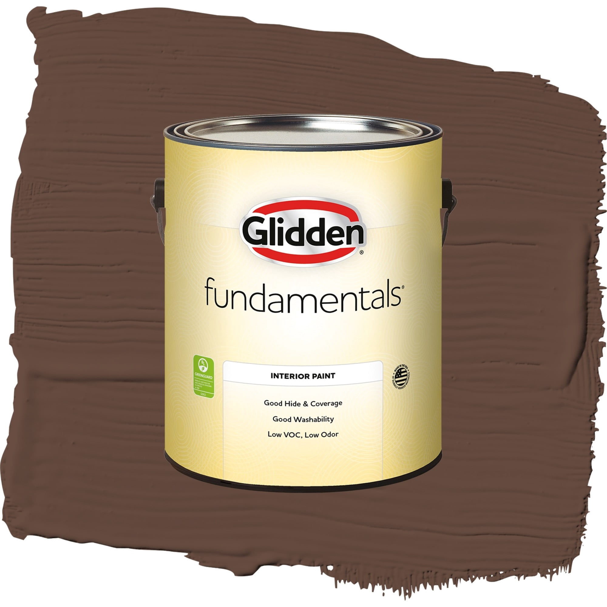 Glidden Fundamentals Fudge / Brown, Flat Interior Paint, 1 Gallon
