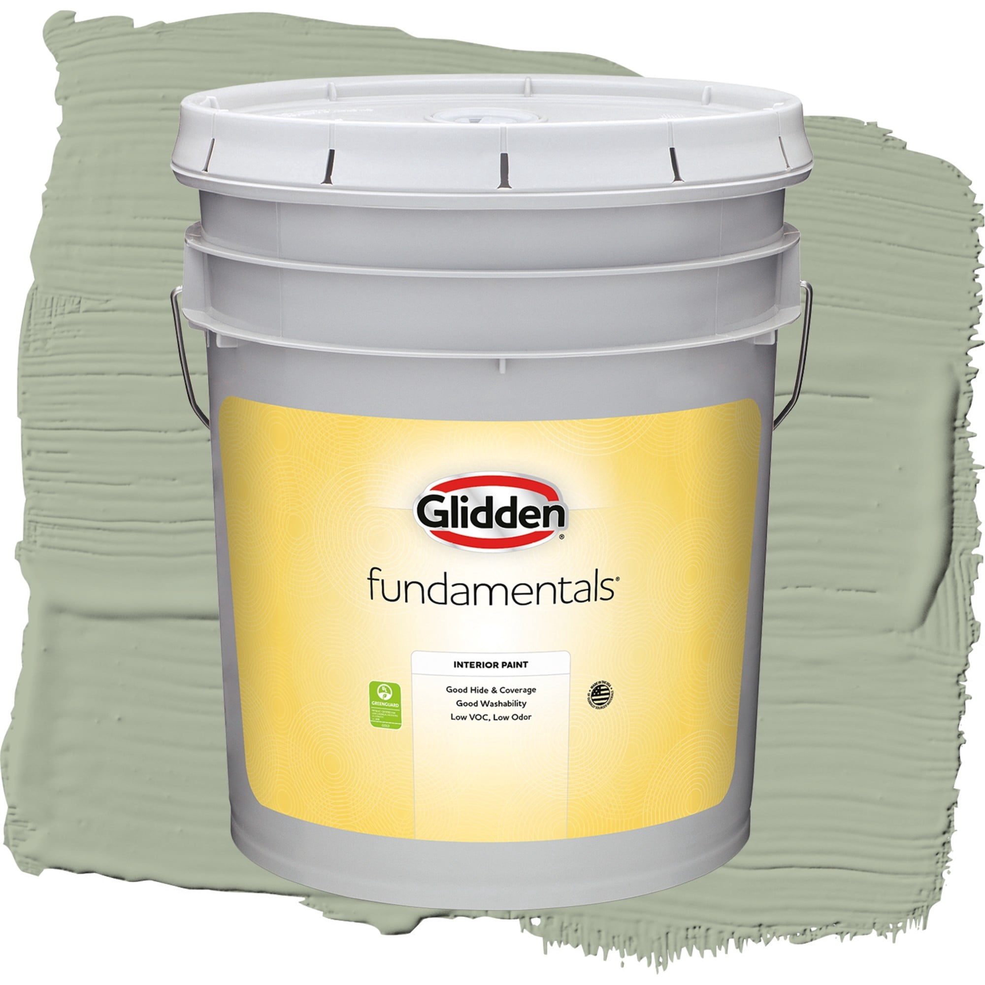 Glidden Fundamentals Gargoyle / Green, Flat Interior Paint, 5 Gallon