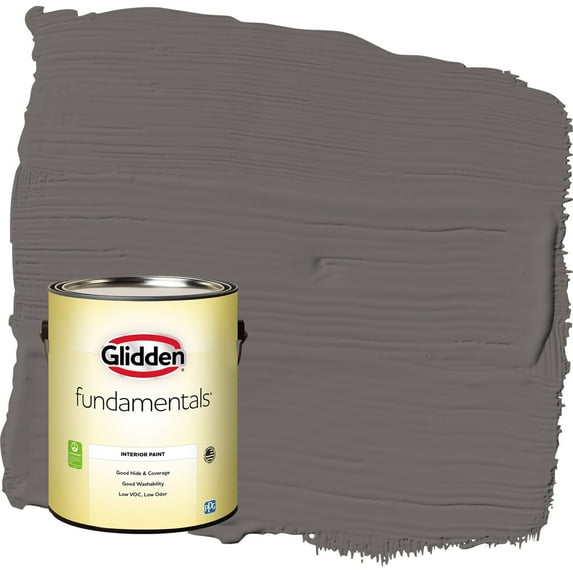 Glidden Fundamentals Gibraltar Gray / Grey Semi-Gloss Interior Paint, 1 Gallon