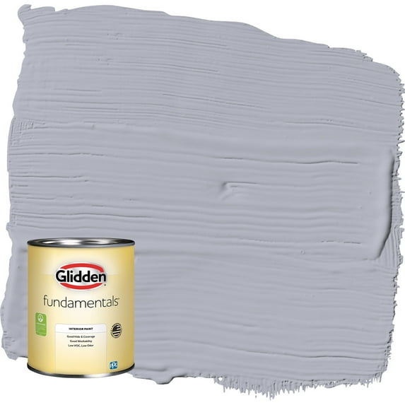 Glidden Fundamentals Glistening Gray / Grey Semi-Gloss Interior Paint, 1 Quart