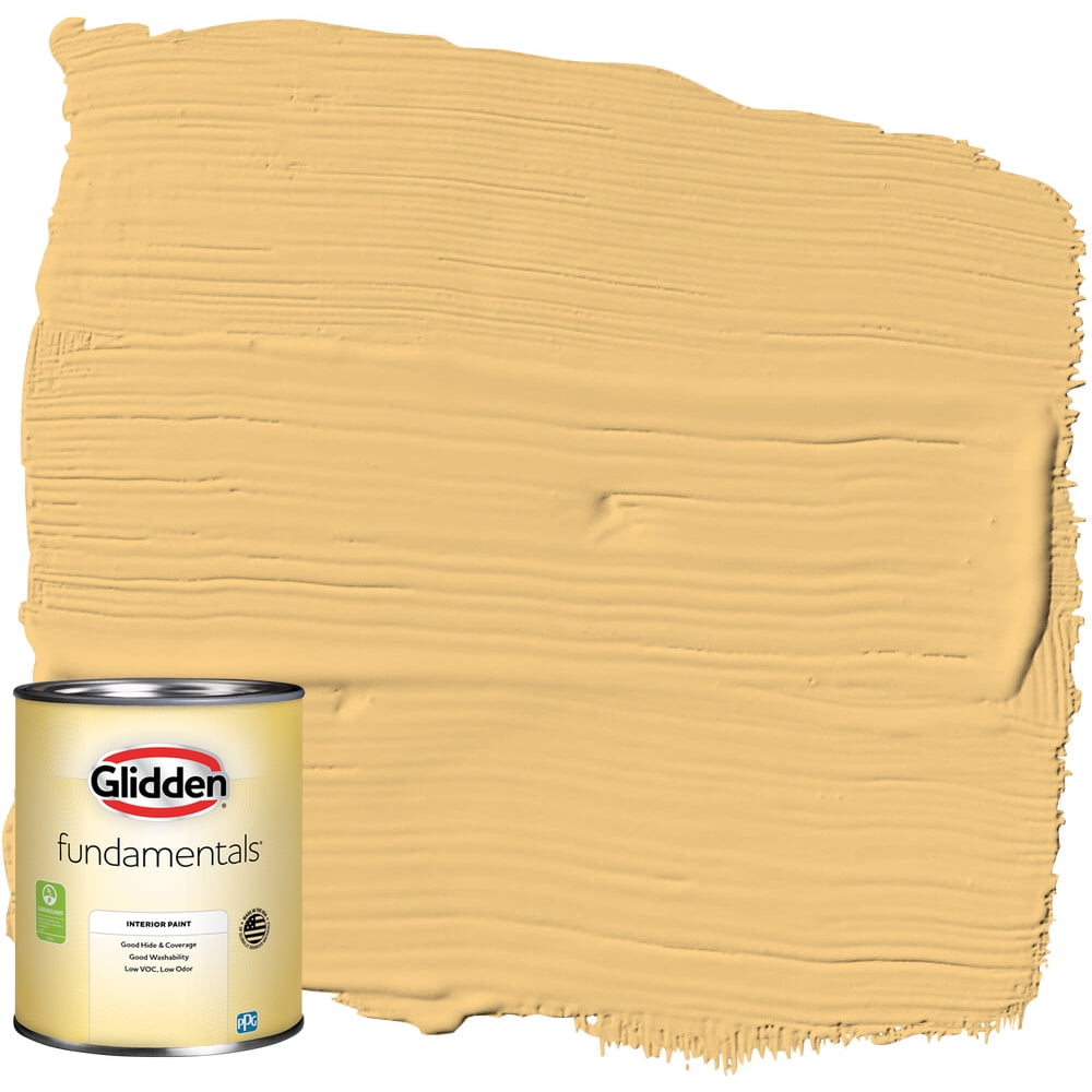 Glidden Fundamentals Interior Paint Gold Buff / Yellow, Flat, 1 Quart