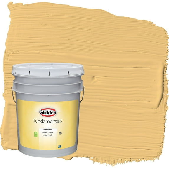 Glidden Fundamentals Gold Buff / Yellow Flat Interior Paint, 5 Gallon