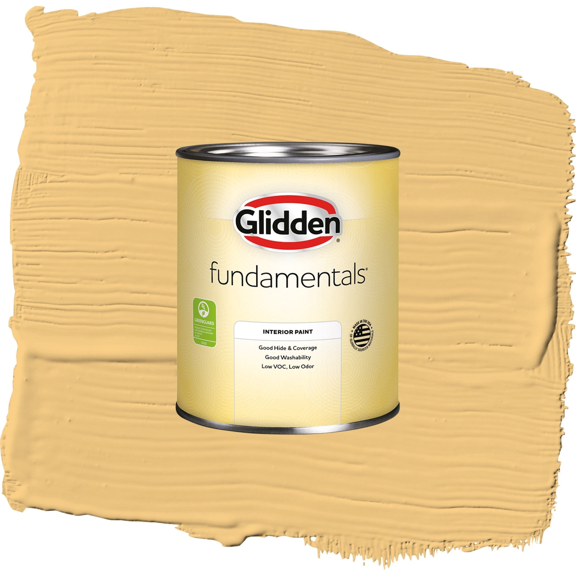 Glidden Fundamentals Gold Buff / Yellow, Semi-Gloss Interior Paint, 1 Quart