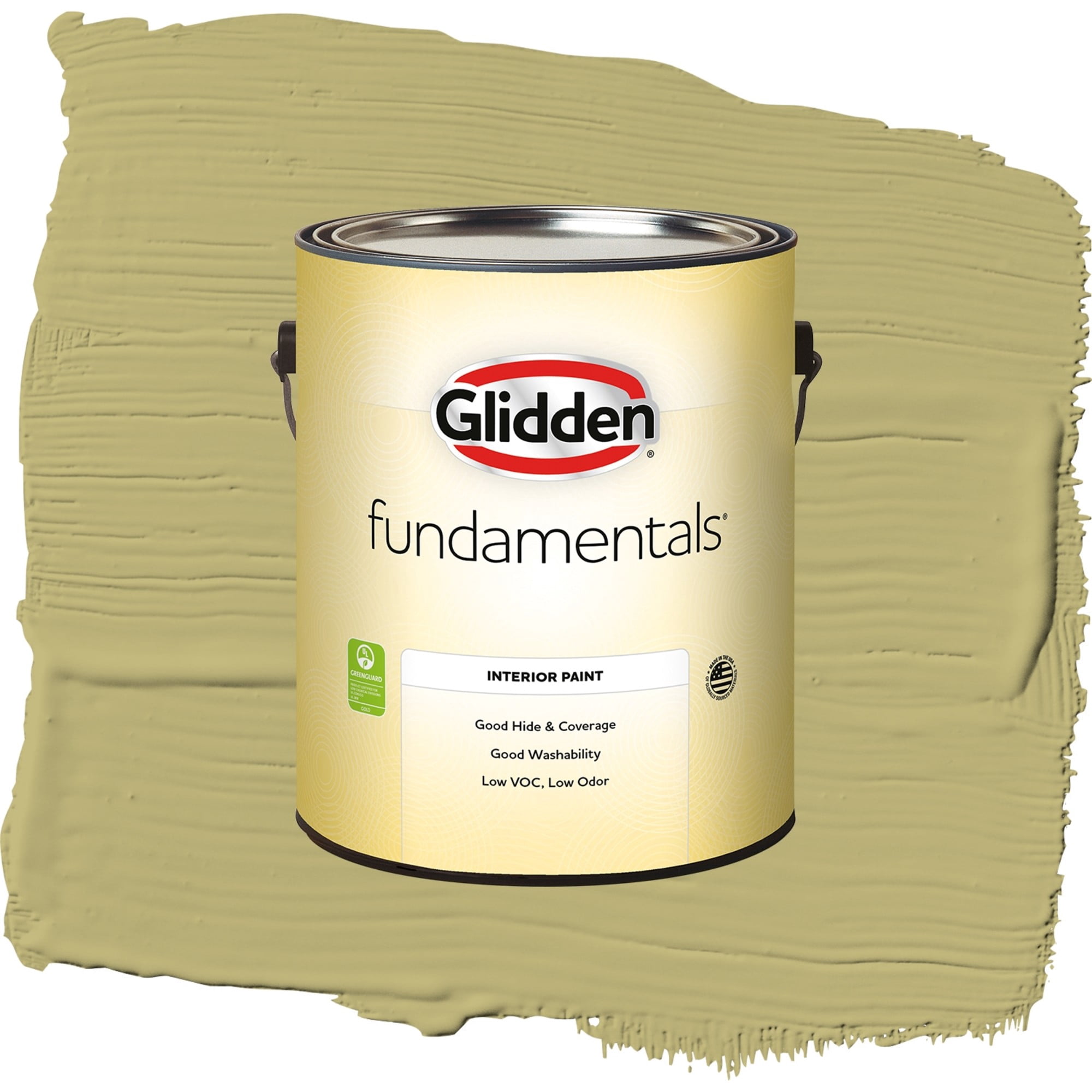 Glidden Fundamentals Gracious Glow / Green, Flat Interior Paint, 1 Gallon