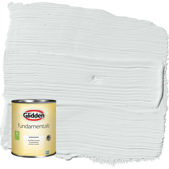 Glidden Fundamentals Gray Glimpse / Grey Flat Interior Paint, 1 Quart