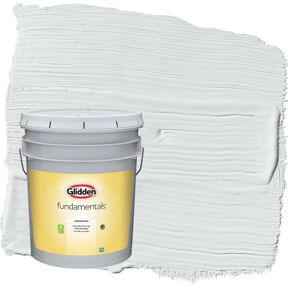 Glidden Fundamentals Gray Glimpse / Grey Semi-Gloss Interior Paint, 5 Gallon