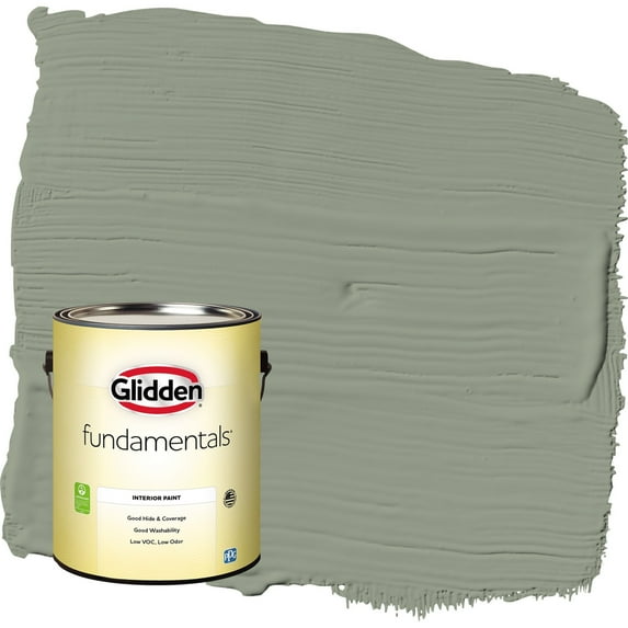 Glidden Fundamentals Green Tea Leaf / Green Eggshell Interior Paint, 1 Gallon