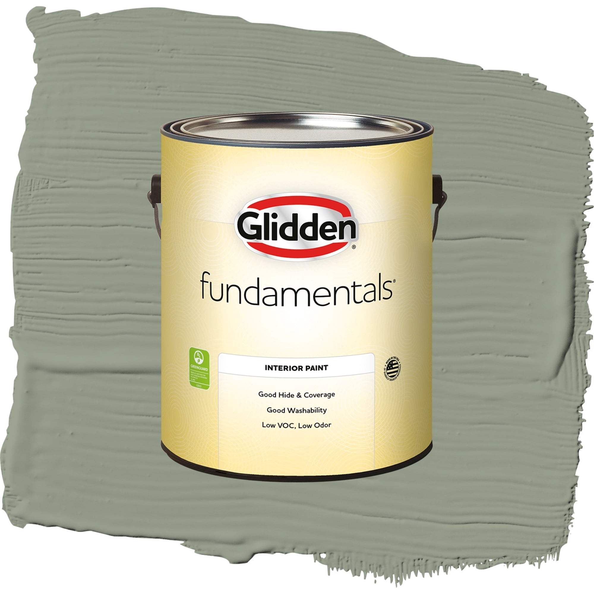 Glidden Fundamentals Green Tea Leaf / Green, Flat Interior Paint, 1 Gallon