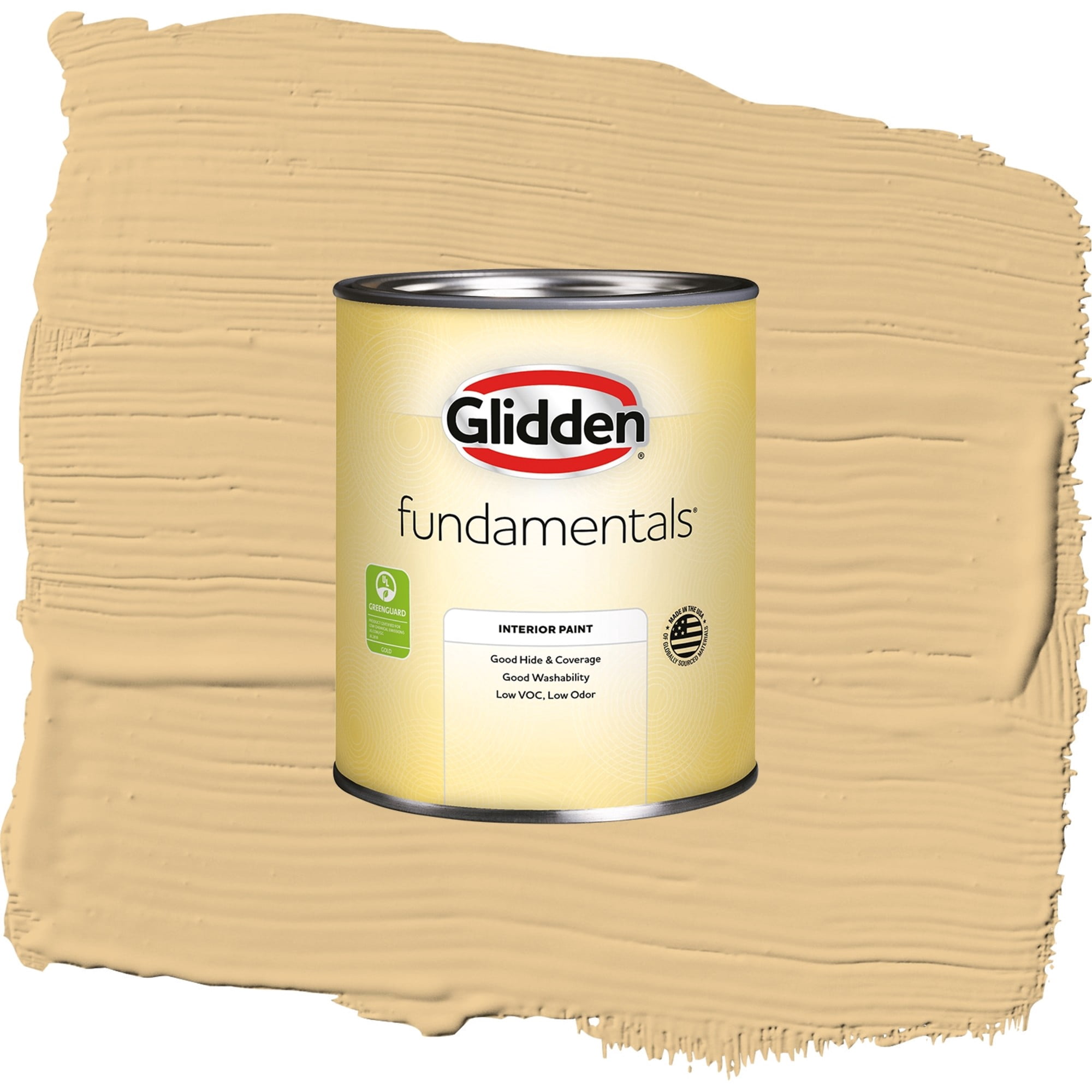 Glidden Fundamentals Halo / Yellow, Flat Interior Paint, 1 Quart
