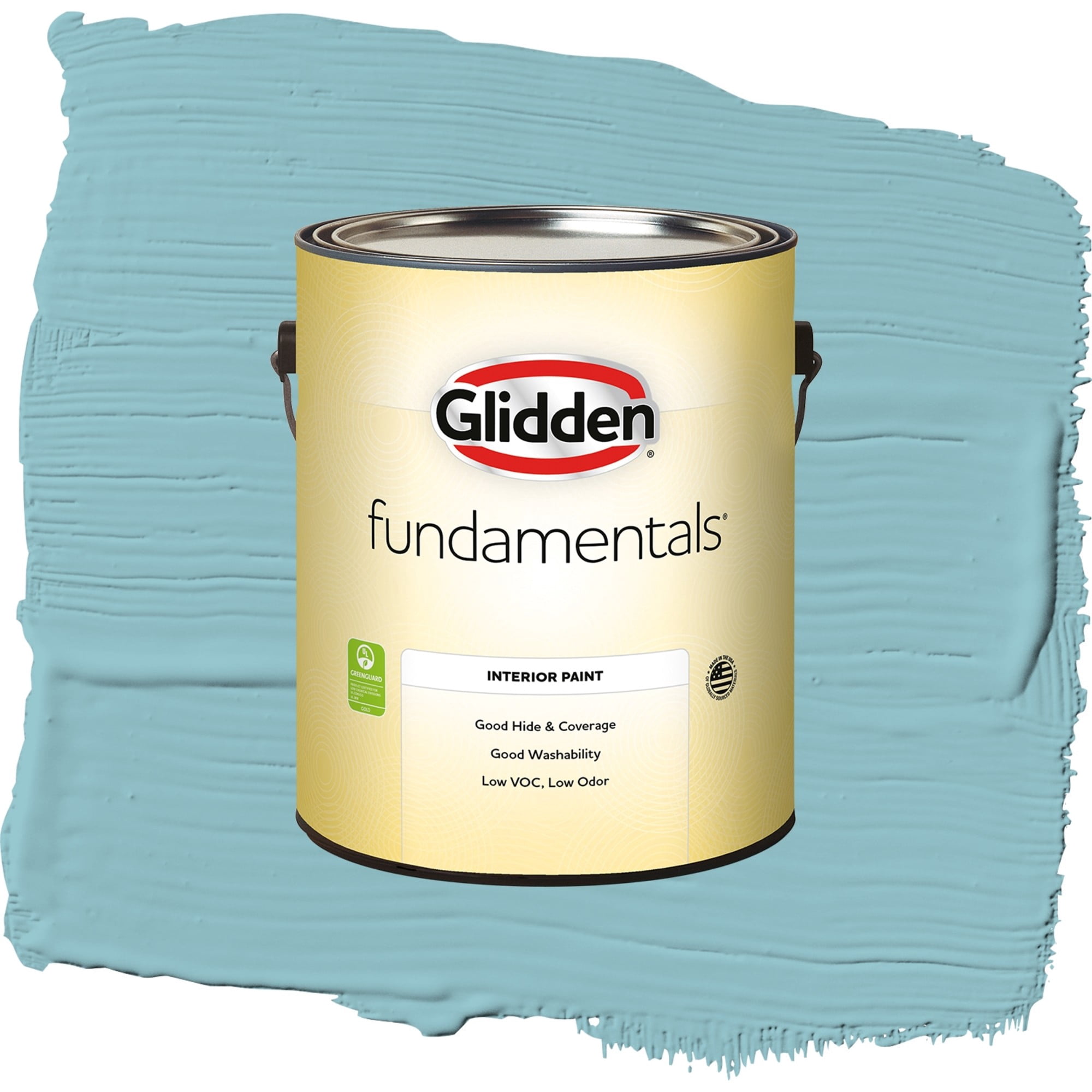 Glidden Fundamentals Kingston Aqua / Blue, Semi-Gloss Interior Paint, 1 Gallon