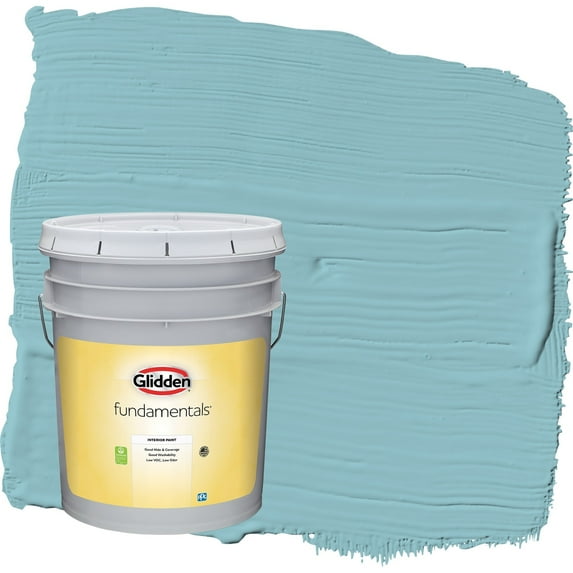 Glidden Fundamentals Kingston Aqua / Blue Semi-Gloss Interior Paint, 5 Gallon
