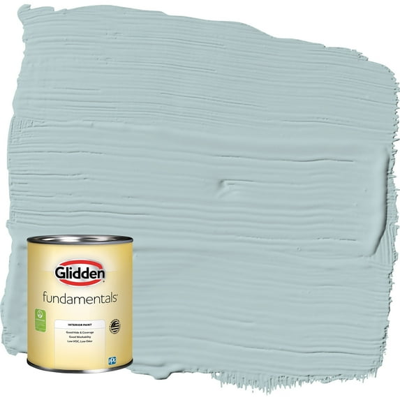 Glidden Fundamentals Misty Surf / Blue Flat Interior Paint, 1 Quart
