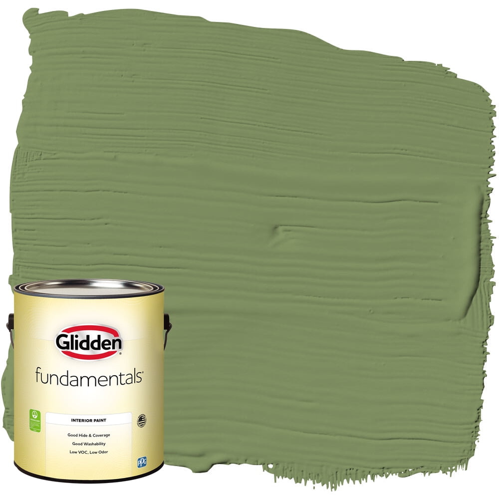 Glidden Fundamentals Interior Paint Moss Point Green / Green, Semi