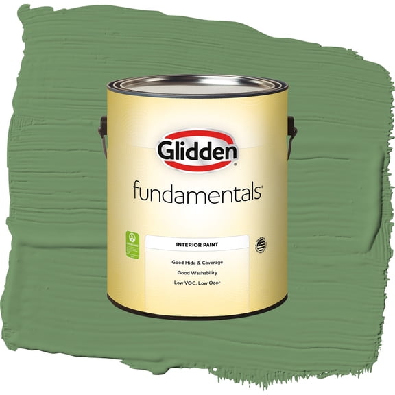 Glidden Fundamentals Moss Ring / Green, Semi-Gloss Interior Paint, 1 Gallon