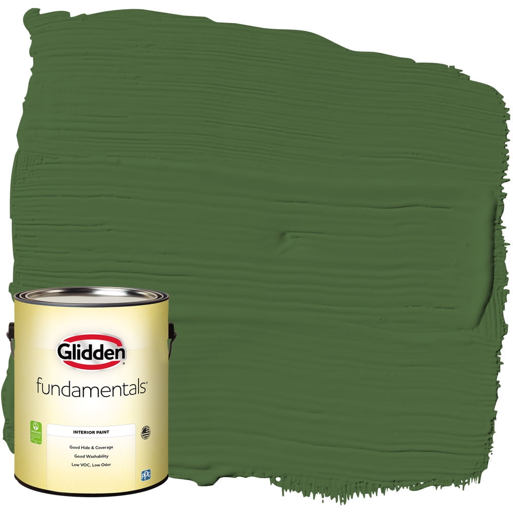 Glidden Fundamentals Mountain Forest / Green Semi-Gloss Interior Paint, 1 Gallon