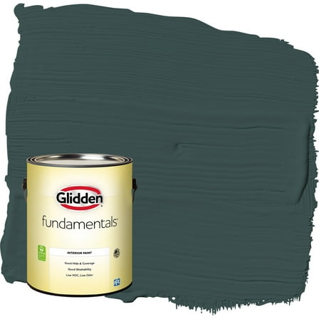 Glidden Fundamentals Night Watch / Green Eggshell Interior Paint, 1 Gallon